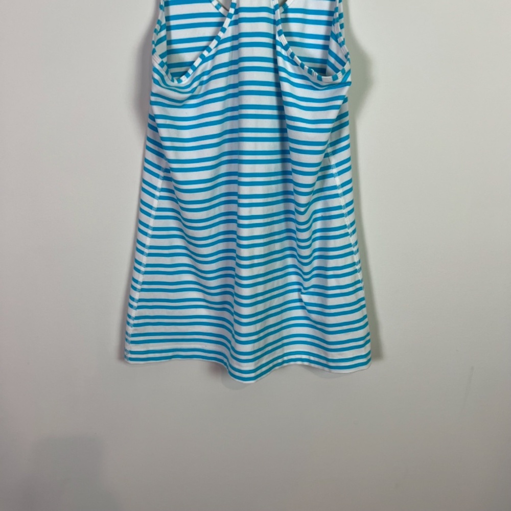 Lululemon Blue Stripe Racerback Active Tank Top Women Size 4 Workout Running - Picture 6 of 6